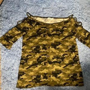 Camo EyeCandy Off the Shoulder Shirt, 2x